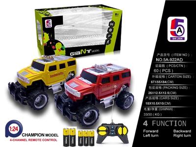 1: 24 SIMULATION HUMMER JEEP CROSS COUNTRY REMOTE CONTROL VEHICLE (POWER PACKAGE) - OBL852447