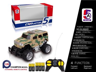 1: 24 CAMOUFLAGE HUMMER JEEP CROSS COUNTRY REMOTE CONTROL VEHICLE (POWER PACKAGE) - OBL852471
