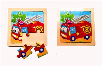 JIGSAW. FIRE TRUCK (HIGH GRADE PURE WOOD, 9 GRID) - OBL852572