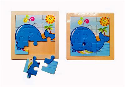 JIGSAW. WHALES (9-GRID HIGH GRADE WOOD) - OBL852577