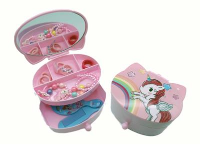 超大两层化妆品盒首饰套装 - OBL852906