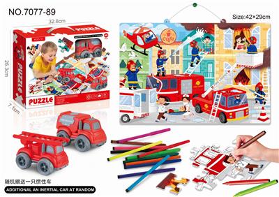 FIRE FIGHTING JIGSAW PAINTING FIRE TRUCK - OBL853227