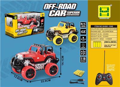 1:18仿真牧马人四通灯光遥控车 - OBL854069