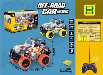 1:18水印牧马人四通灯光遥控车 - OBL854075