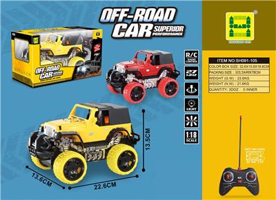 1:18仿真牧马人四通灯光遥控车 - OBL854080