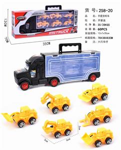 HAND-HELD GIFT BOX CONTAINER TAXI TOW TRUCK WITH 6 TAXIING ENGINEERING VEHICLES - OBL854715