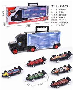 HAND-HELD GIFT BOX CONTAINER TAXI TOW TRUCK WITH 6 TAXI F1 TIN CARTS - OBL854717