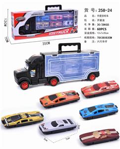 HAND-HELD GIFT BOX CONTAINER TAXI TOW TRUCK WITH 6 TAXIING IRON CARS - OBL854719