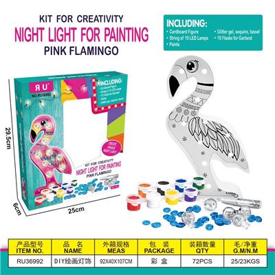 DIY PAINTING FIRE COLUMN BIRD LED BEDSIDE LIGHTING - OBL854920