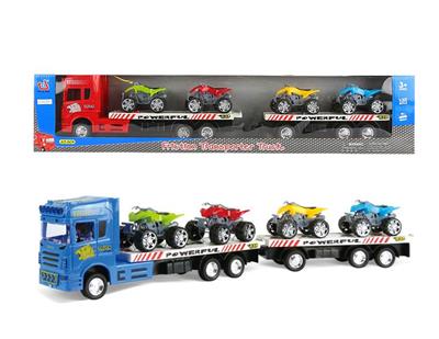 惯性拖头车2节平板（载4只沙滩摩托） - OBL855210