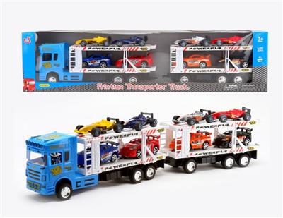 惯性双层拖头车2节（载4只赛车4只F1) - OBL855220