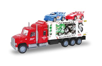 惯性双层拖头车(载2只摩托2只赛车） - OBL855244