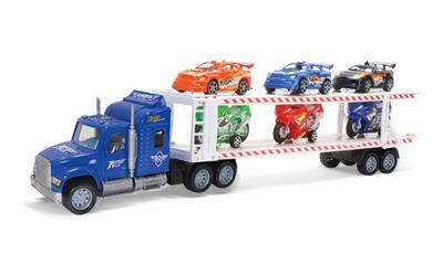 惯性双层拖头车（载3只摩托3只赛车) - OBL855262