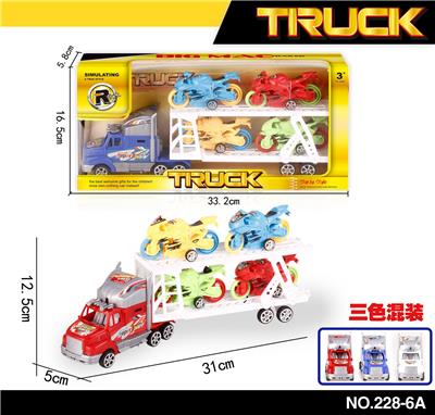 惯性双层拖头车拖4只滑行赛车摩托 - OBL855412