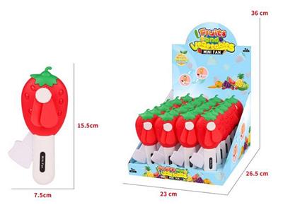 STRAWBERRY HAND PRESSURE FAN 24PCS - OBL856256