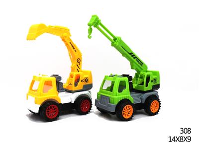 二款惯性工程车（挖土+吊臂） - OBL856304