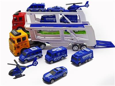 惯性双层拖头车载滑行警车 - OBL858453