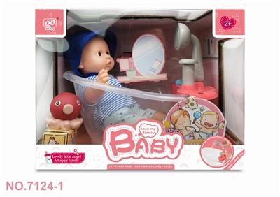 12寸棉身搪胶公仔+出水浴盆 - OBL858514