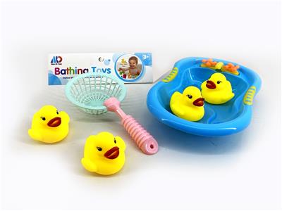 4只鸭子配渔捞加浴盆 - OBL859368