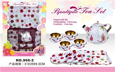 过家家马口铁白底花茶具 - OBL859899