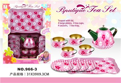 过家家马口铁粉底花茶具 - OBL859900