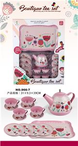 过家家马口铁粉红古典花茶具 - OBL859904