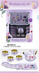 过家家马口铁粉紫花茶具 - OBL859910