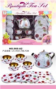 过家家马口铁白底花茶具 - OBL859921