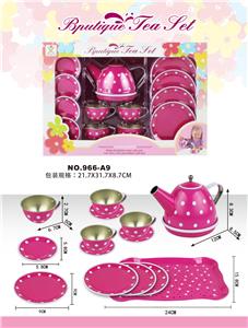 过家家马口铁粉红点花茶具 - OBL859927
