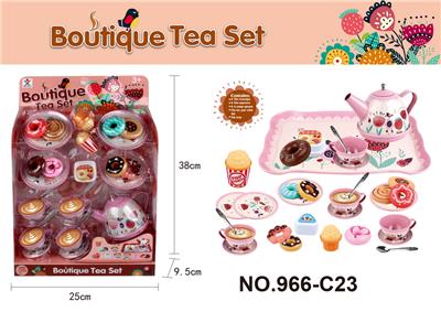 GUOJIAJIA TINPLATE ALLOY PINK FLOWER TEA SET - OBL859967