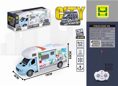 1:32四通遥控灯光夏日单车主题房车 - OBL861640