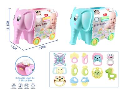 BABY ELEPHANT BUCKET BOX (14PCS) 2 COLOR MIX - OBL864269