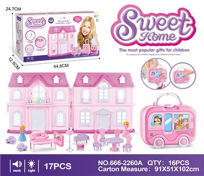 VILLA STORAGE BOX PRINCESS WITH FURNITURE (LIGHTING AND MUSIC) - OBL864944