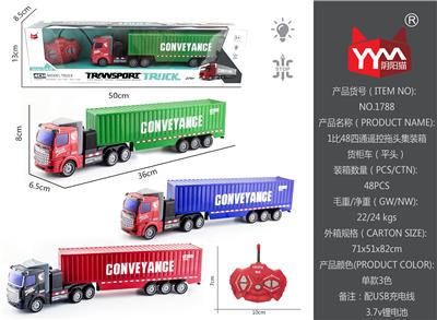 1: 48 four way remote control light tractor container truck - OBL865443