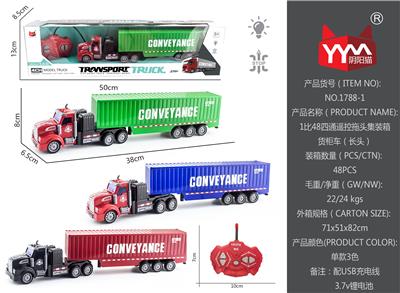 1: 48 four way remote control light tractor container truck - OBL865444