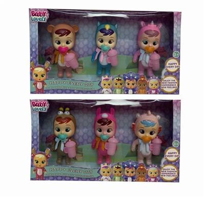 5.5 INCH 2 MIXED REAL BODY WILL CRY TEARS DOLL 3 CLOTHES - OBL865751