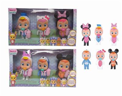 5.5 INCH 2 MIXED REAL BODY WILL CRY TEARS DOLL 3 CLOTHES - OBL865757