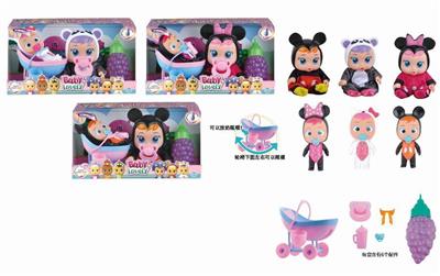 10 INCH 3 MIXED GLUE WILL CRY TEARS DOLL WITH COLORFUL LIGHTS WITH FOUR MUSIC - OBL865760