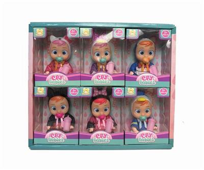 6.5 INCH 6 MIXED REAL BODY WILL CRY TEARS DOLL 6 CLOTHES - OBL865776