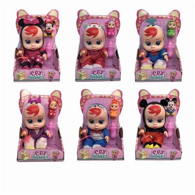 10 INCH 6 MIXED GLUE WILL CRY TEARS DOLL WITH FOUR IC PLUS FINGER DOLL - OBL865790