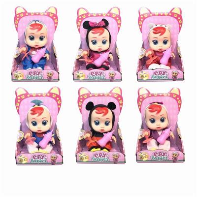 10 INCH 6 MIXED GLUE WILL CRY TEARS DOLL WITH COLORFUL LIGHTS WITH FOUR IC - OBL865793