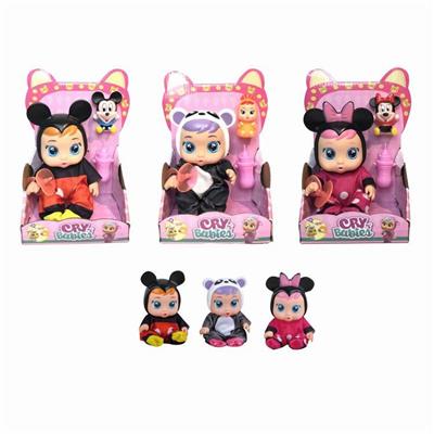 9 INCH 6 MIXED GLUE WILL CRY TEARS DOLL WITH COLORFUL LIGHTS WITH FOUR SOUNDS IC WITH SMALL ANIMALS - OBL865795