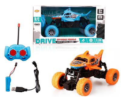 1:20 SHARK OFF-ROAD FOUR-WAY REMOTE CONTROL CAR WITH LIGHTS ENSUING - OBL867472