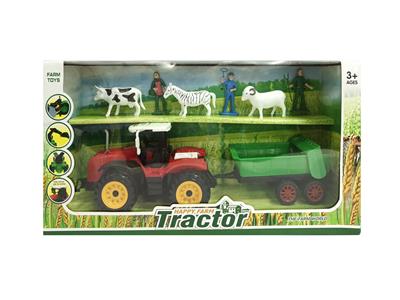 FARMERS CART HAULS RICE MACHINE, MAN, CATTLE, HORSES AND SHEEP - OBL868507