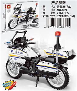 716+PCS新版动态科技件拼装积木之特警摩托车 - OBL869706