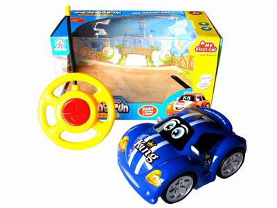 ERTONG REMOTE CONTROL BLACK WHEEL LIGHT CARTOON CAR - OBL870687