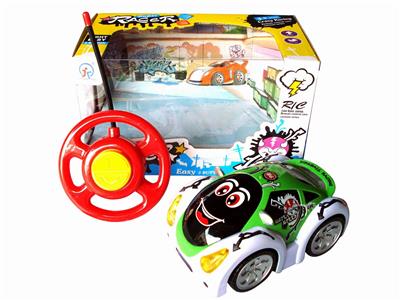 ERTONG REMOTE CONTROL BLACK WHEEL LIGHT CARTOON CAR - OBL870688
