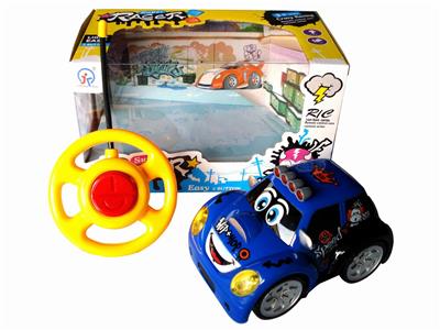 ERTONG REMOTE CONTROL BLACK WHEEL LIGHT CARTOON CAR - OBL870689