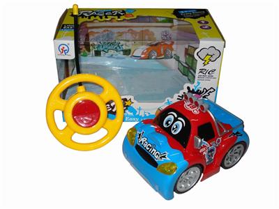 ERTONG REMOTE CONTROL BLACK WHEEL LIGHT CARTOON CAR - OBL870690