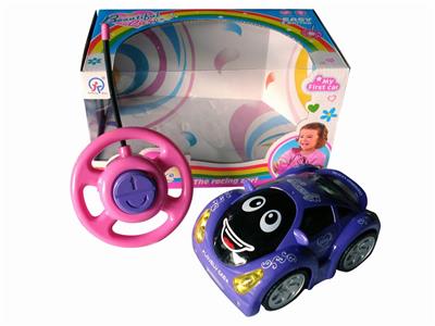 ERTONG REMOTE CONTROL BLACK WHEEL LIGHT CARTOON CAR - OBL870696